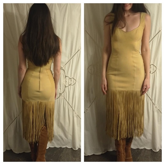 Dresses & Skirts - *sold* Buckskin Fringe boho Bodycon festival dress